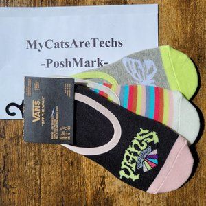 Vans Spaced Out Canoodle No-Show Liners 3-Pair Pack Brand New W/Tags! NICE!